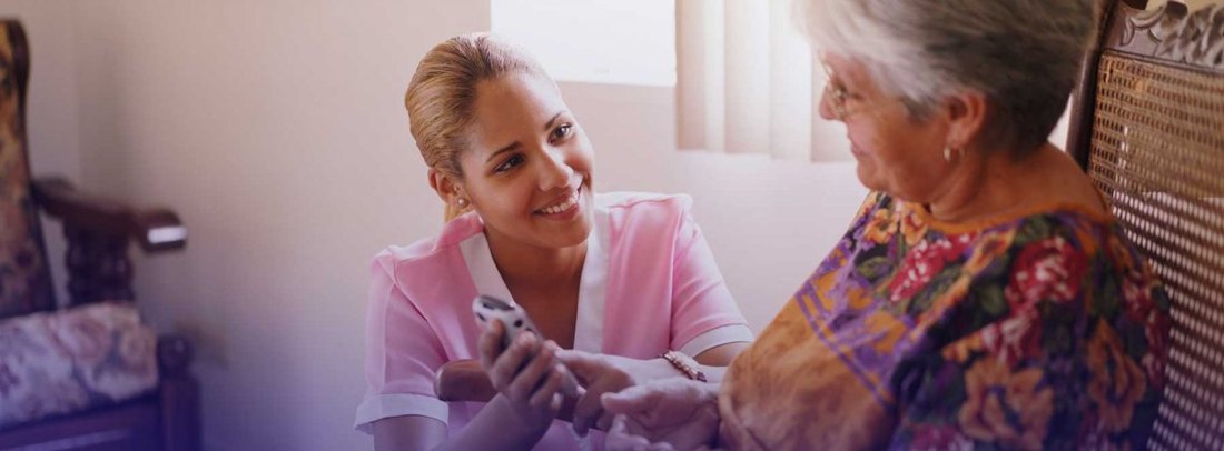 A family caring for a loved one at home in Texas