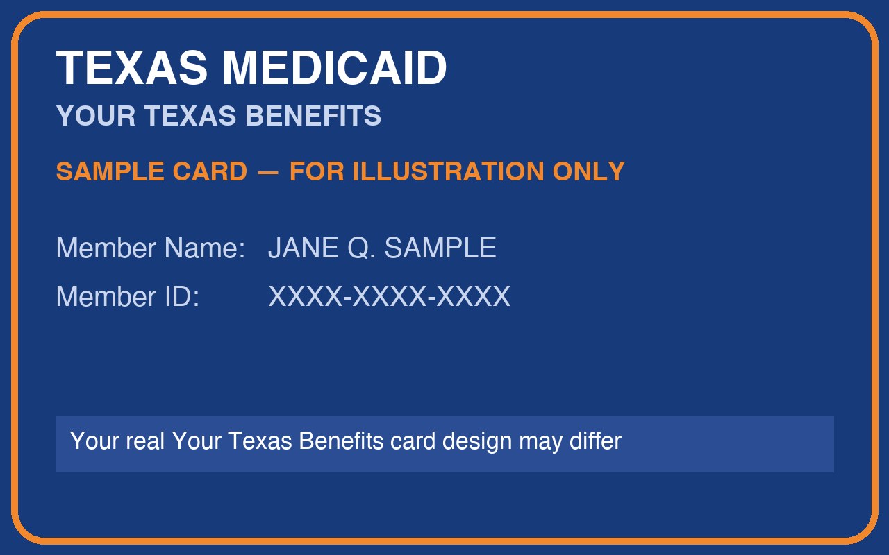 Example Texas Your Texas Benefits Medicaid card